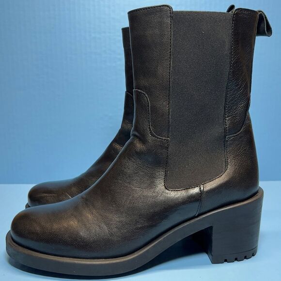 Emanuele Crasto Womens Black Leather Chelsea Boots EU39/US8.5-9 - Picture 4 of 16